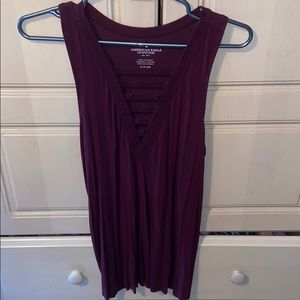 Low cut maroon tank